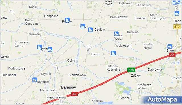 mapa Basin gmina Baranów, Basin gmina Baranów na mapie Targeo
