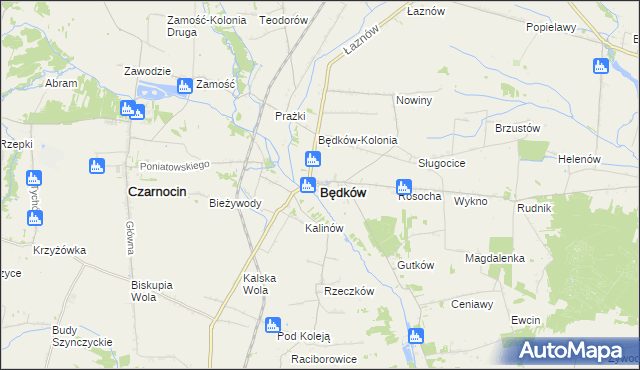 mapa Będków powiat tomaszowski, Będków powiat tomaszowski na mapie Targeo