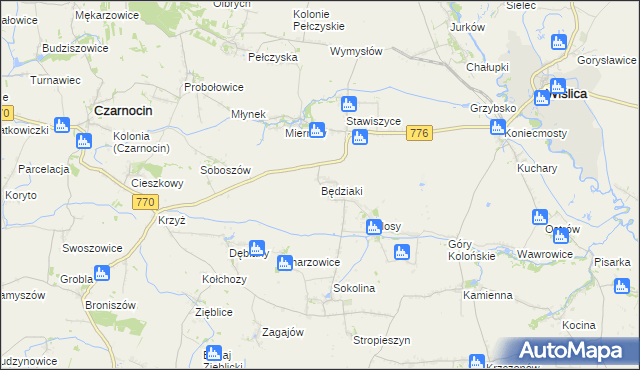 mapa Będziaki, Będziaki na mapie Targeo