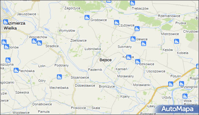 mapa Bejsce, Bejsce na mapie Targeo