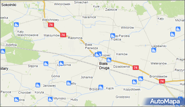 mapa Biała-Kopiec, Biała-Kopiec na mapie Targeo