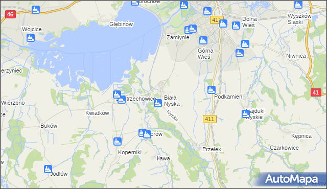 mapa Biała Nyska, Biała Nyska na mapie Targeo