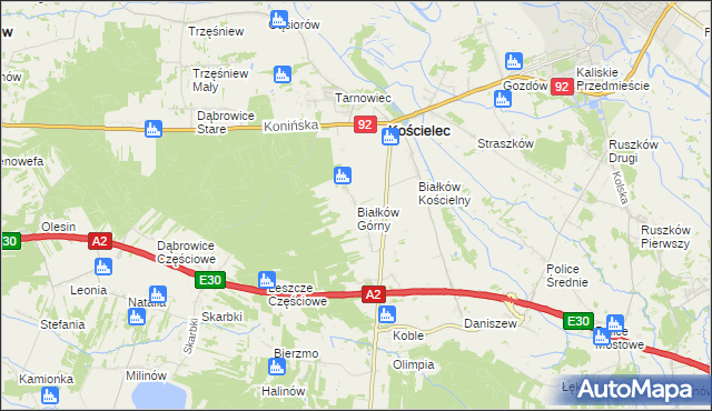 mapa Białków Górny, Białków Górny na mapie Targeo