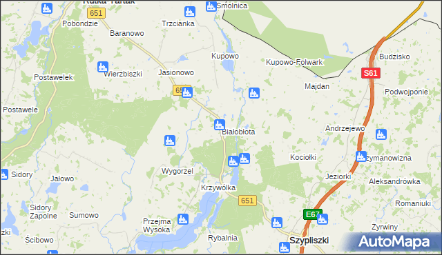 mapa Białobłota, Białobłota na mapie Targeo