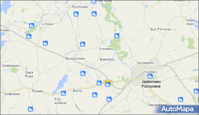 mapa Białobłoty gmina Świecie nad Osą, Białobłoty gmina Świecie nad Osą na mapie Targeo