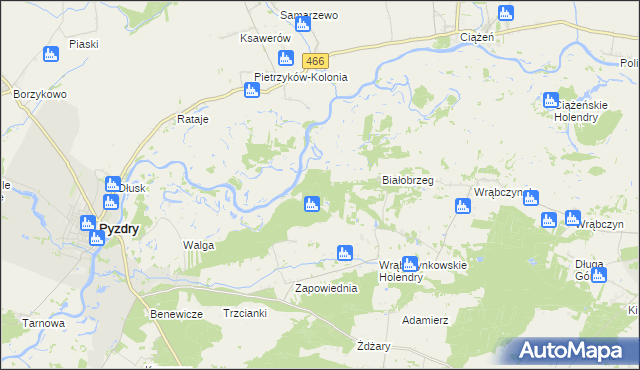 mapa Białobrzeg Ratajski, Białobrzeg Ratajski na mapie Targeo
