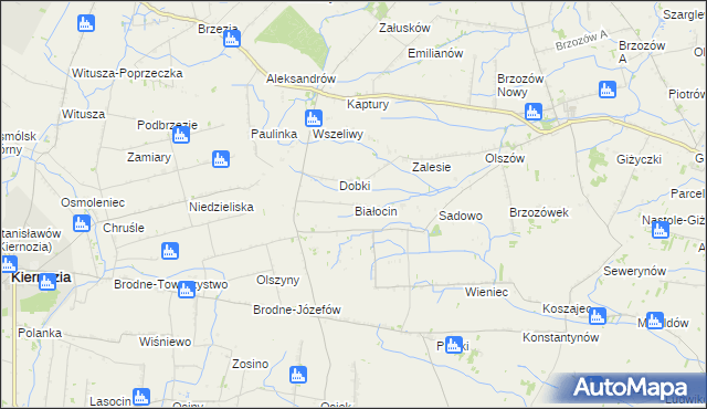 mapa Białocin gmina Iłów, Białocin gmina Iłów na mapie Targeo
