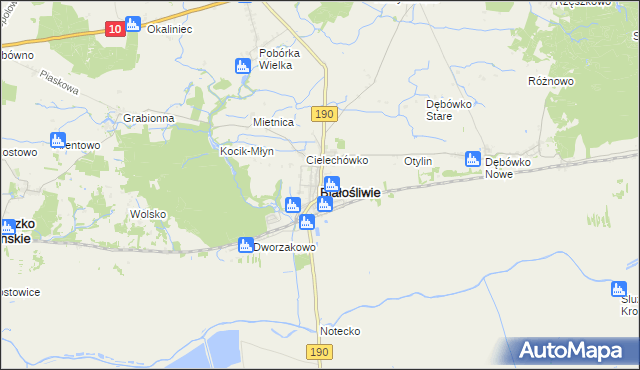 mapa Białośliwie, Białośliwie na mapie Targeo