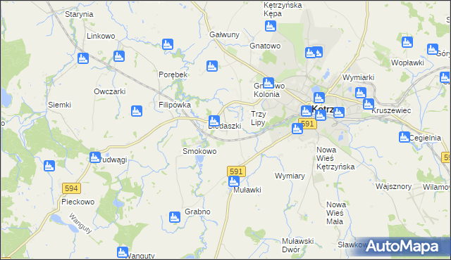 mapa Biedaszki Małe, Biedaszki Małe na mapie Targeo