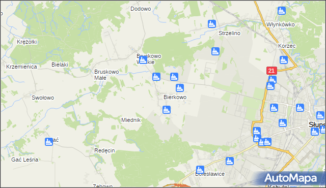 mapa Bierkowo, Bierkowo na mapie Targeo