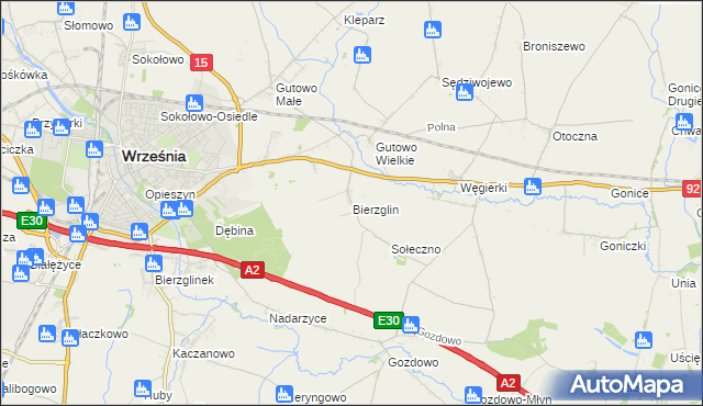 mapa Bierzglin, Bierzglin na mapie Targeo