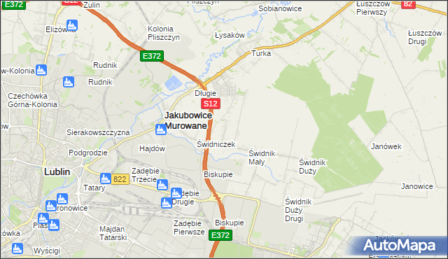 mapa Biskupie-Kolonia gmina Wólka, Biskupie-Kolonia gmina Wólka na mapie Targeo