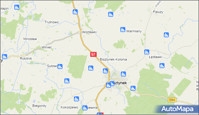 mapa Bisztynek-Kolonia, Bisztynek-Kolonia na mapie Targeo