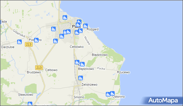 mapa Błądzikowo, Błądzikowo na mapie Targeo