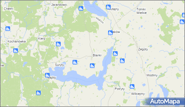 mapa Blanki, Blanki na mapie Targeo