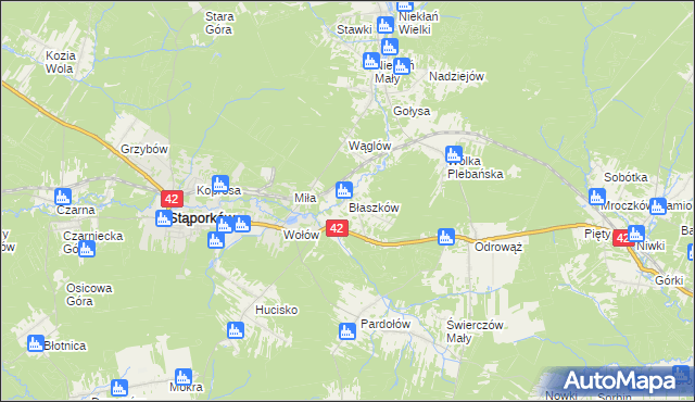 mapa Błaszków, Błaszków na mapie Targeo