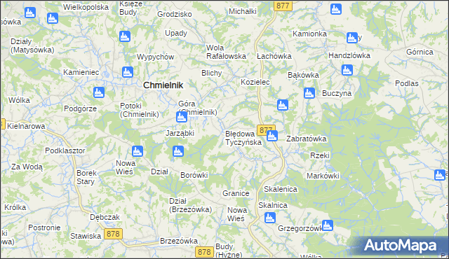 mapa Błędowa Tyczyńska, Błędowa Tyczyńska na mapie Targeo
