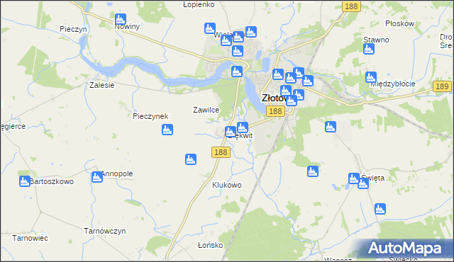 mapa Blękwit, Blękwit na mapie Targeo