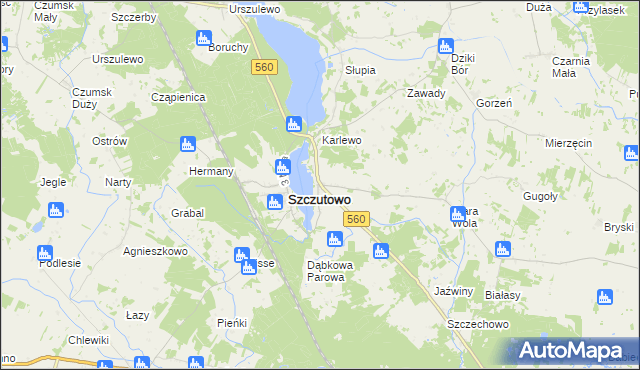 mapa Blizno gmina Szczutowo, Blizno gmina Szczutowo na mapie Targeo