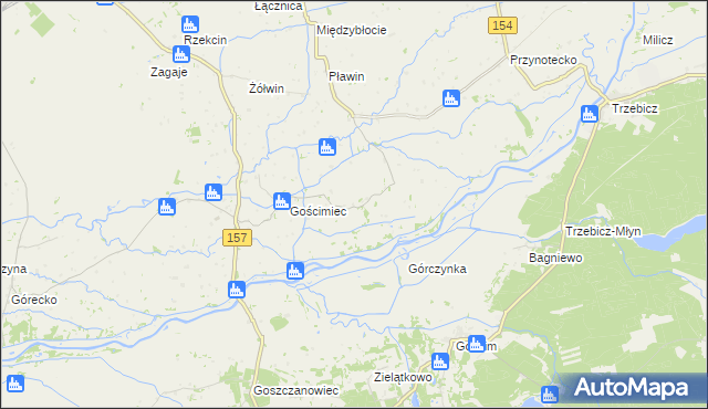 mapa Błotno gmina Zwierzyn, Błotno gmina Zwierzyn na mapie Targeo