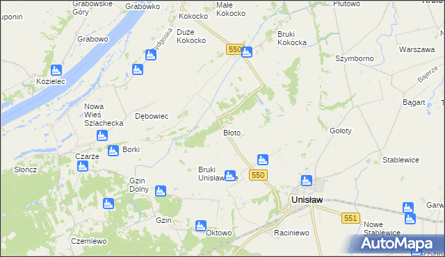 mapa Błoto gmina Unisław, Błoto gmina Unisław na mapie Targeo