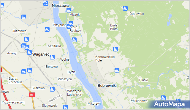 mapa Bobrownickie Pole, Bobrownickie Pole na mapie Targeo