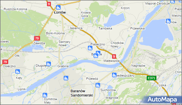 mapa Bogoria gmina Łoniów, Bogoria gmina Łoniów na mapie Targeo