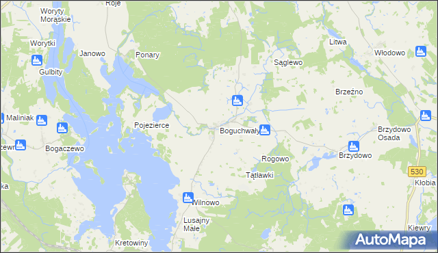 mapa Boguchwały, Boguchwały na mapie Targeo