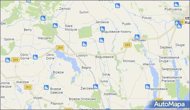 mapa Bogusławice gmina Babiak, Bogusławice gmina Babiak na mapie Targeo