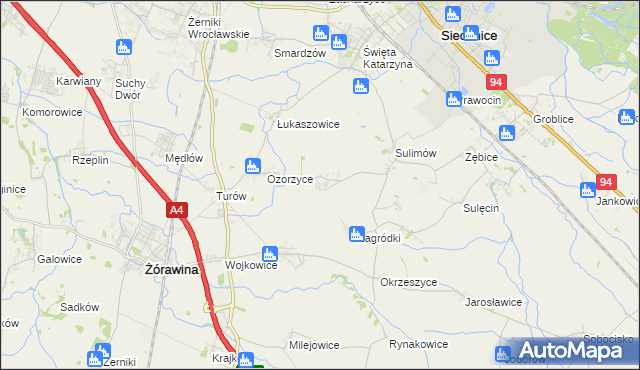 mapa Bogusławice gmina Siechnice, Bogusławice gmina Siechnice na mapie Targeo