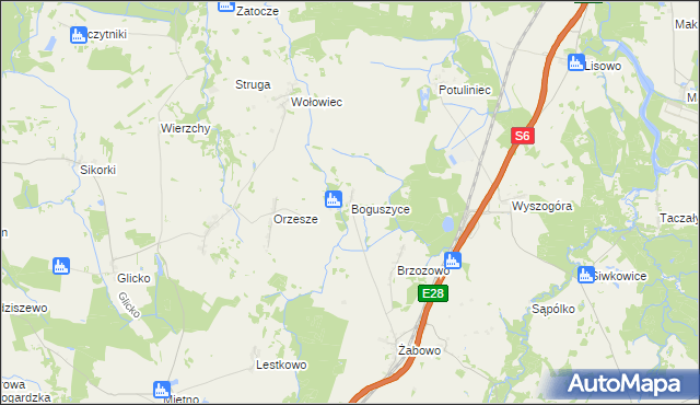 mapa Boguszyce gmina Nowogard, Boguszyce gmina Nowogard na mapie Targeo
