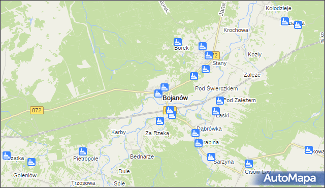 mapa Bojanów powiat stalowowolski, Bojanów powiat stalowowolski na mapie Targeo