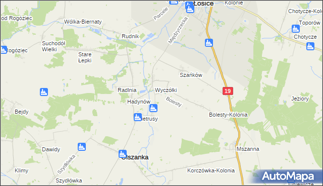 mapa Bolesty gmina Olszanka, Bolesty gmina Olszanka na mapie Targeo