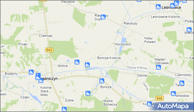 mapa Bończa-Kolonia, Bończa-Kolonia na mapie Targeo