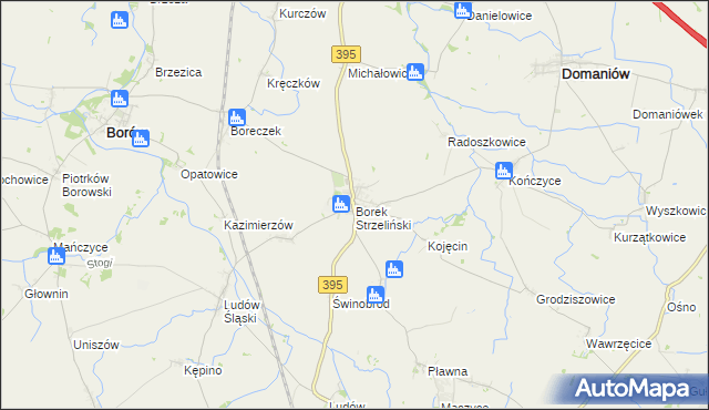 mapa Borek Strzeliński, Borek Strzeliński na mapie Targeo