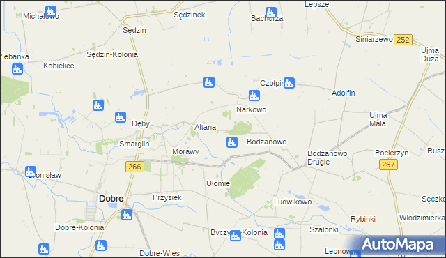 mapa Borowo gmina Dobre, Borowo gmina Dobre na mapie Targeo