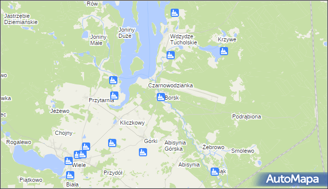 mapa Borsk gmina Karsin, Borsk gmina Karsin na mapie Targeo