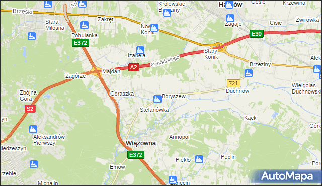 mapa Boryszew, Boryszew na mapie Targeo