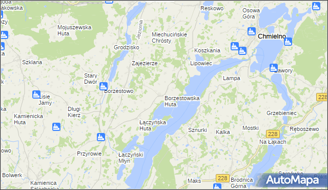 mapa Borzestowska Huta, Borzestowska Huta na mapie Targeo