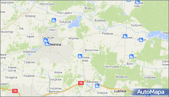 mapa Borzymów, Borzymów na mapie Targeo