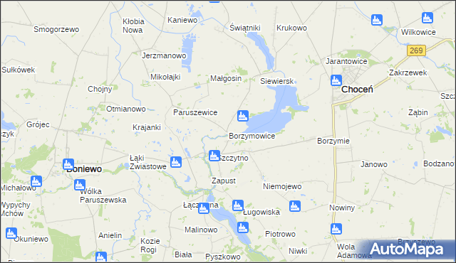 mapa Borzymowice, Borzymowice na mapie Targeo