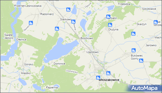 mapa Boszkowo-Letnisko, Boszkowo-Letnisko na mapie Targeo