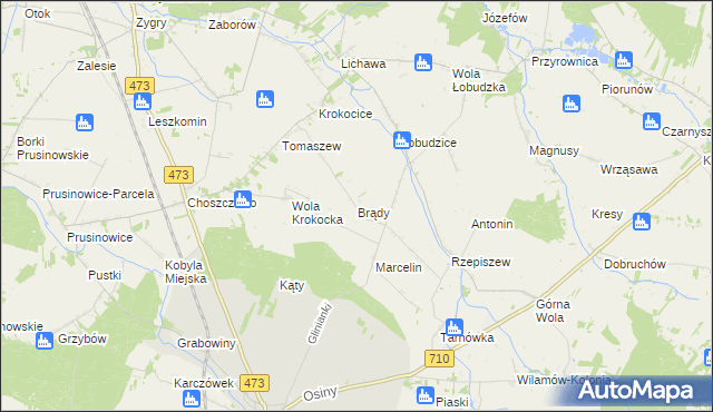 mapa Brądy, Brądy na mapie Targeo