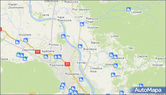 mapa Brandwica, Brandwica na mapie Targeo