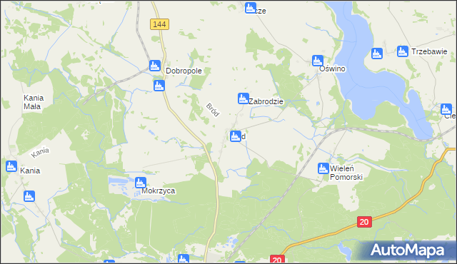 mapa Bród gmina Chociwel, Bród gmina Chociwel na mapie Targeo