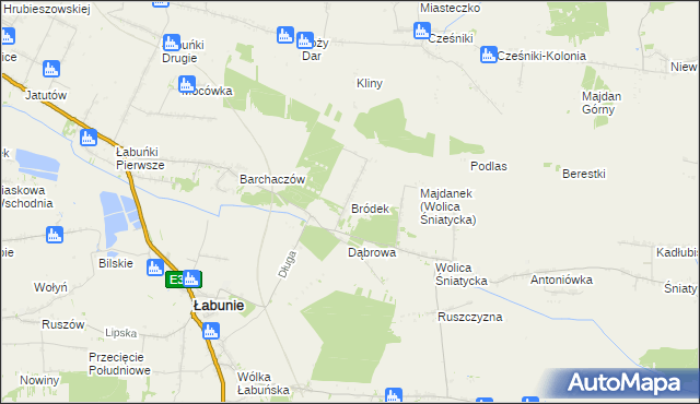 mapa Bródek, Bródek na mapie Targeo