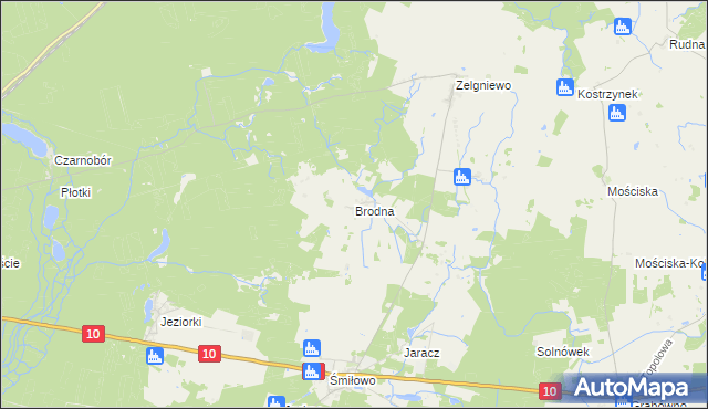 mapa Brodna, Brodna na mapie Targeo