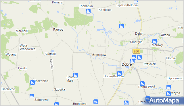 mapa Bronisław gmina Dobre, Bronisław gmina Dobre na mapie Targeo