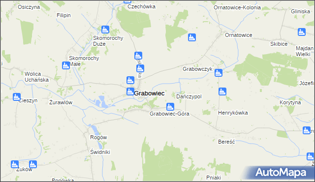 mapa Bronisławka gmina Grabowiec, Bronisławka gmina Grabowiec na mapie Targeo