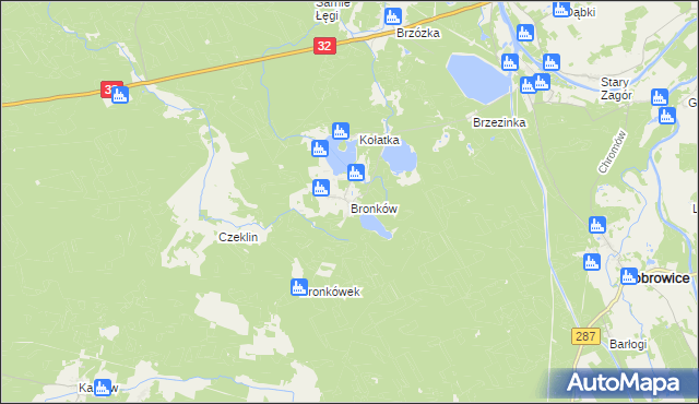 mapa Bronków, Bronków na mapie Targeo